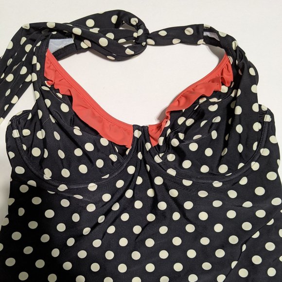 Figleaves Black and White Polk a Dot Swim Tankini - Picture 6 of 11